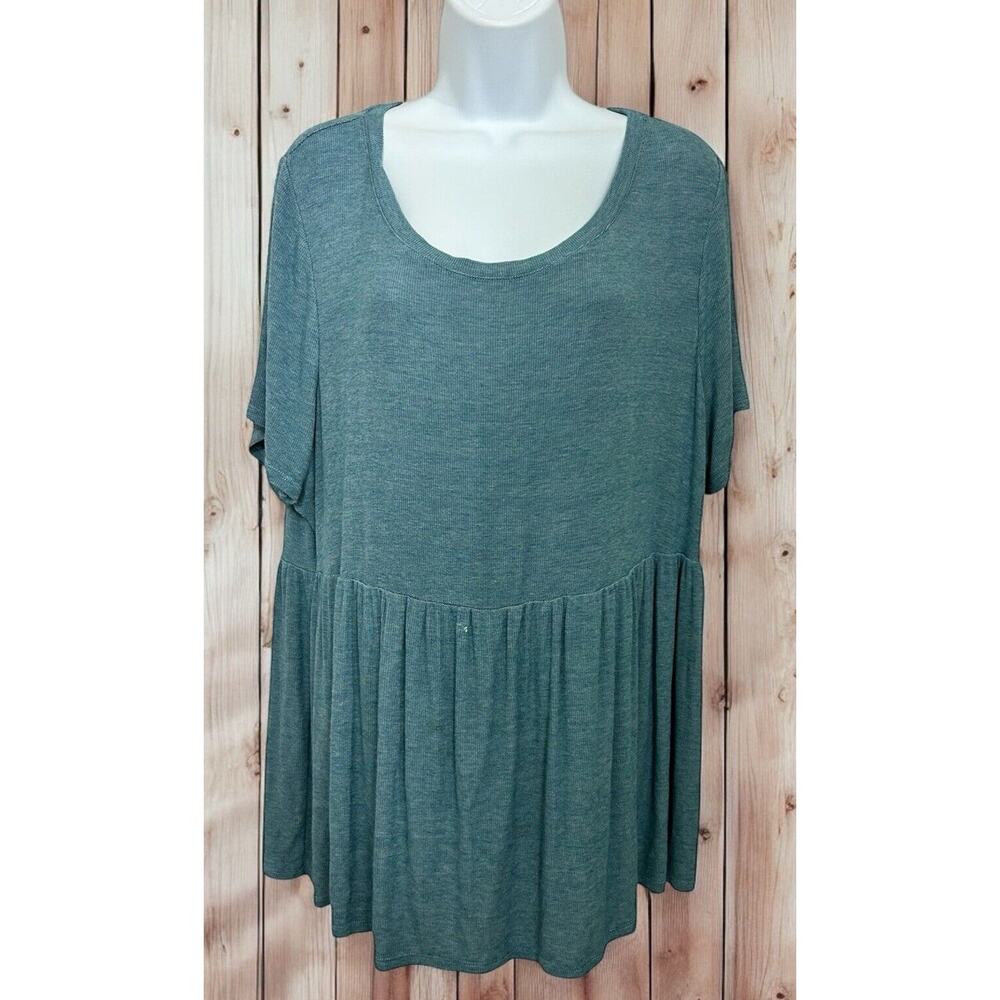 Lane Bryant Swing Tee Sz 14/16 (1X) Heather Blue Short Sleeve Top Lightweight
